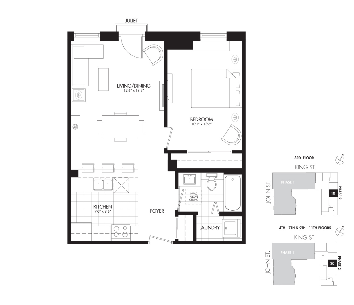 The Lancaster - 669 SQ. FT.